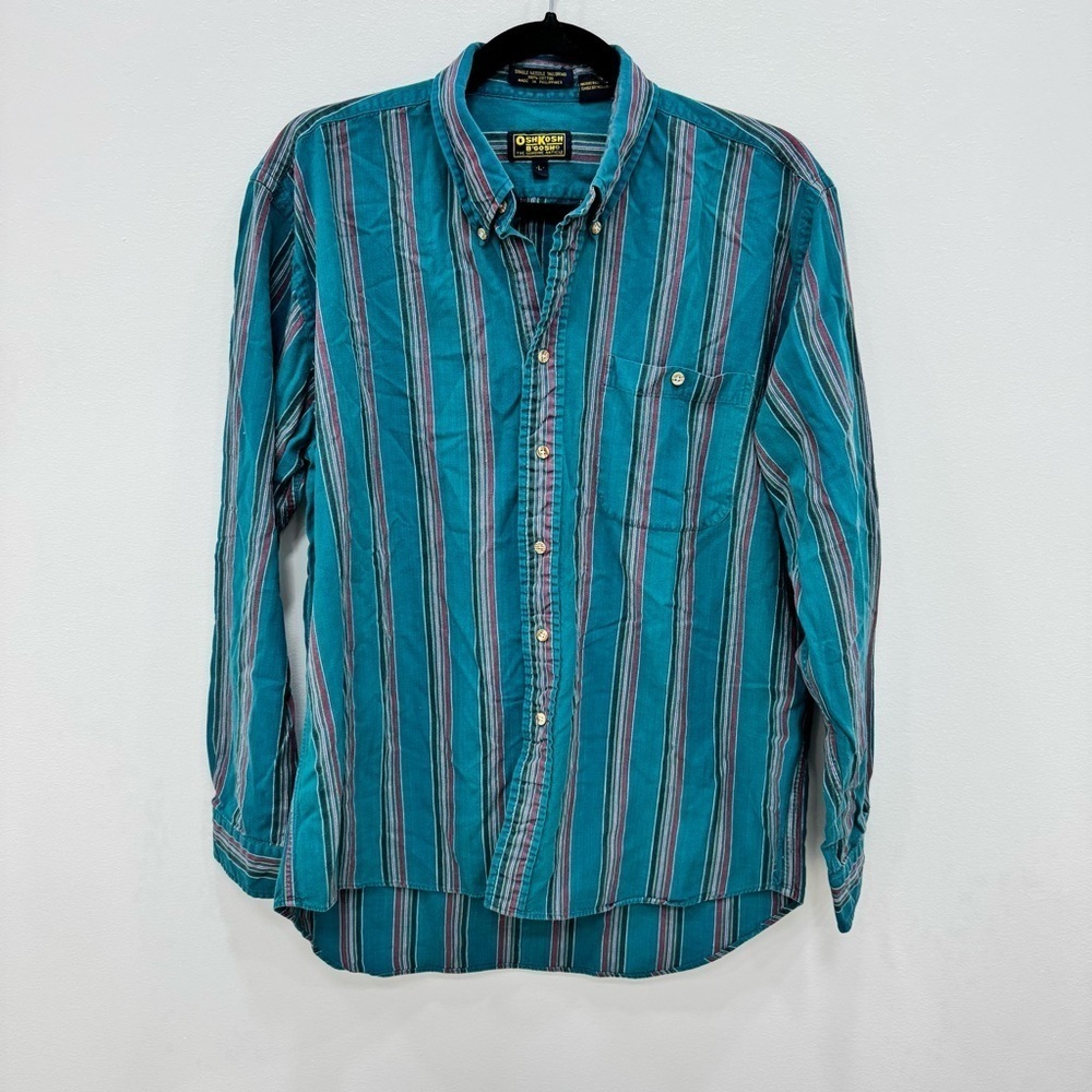 Vintage OshKosh B'Gosh Pocket Casual Button Shirt Sz Lg 100% cotton Western